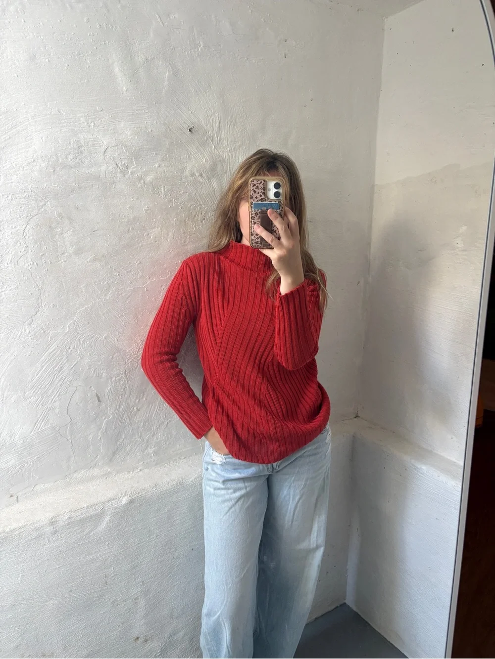 Vintage Express Burgundy Cable High Neck Sweater